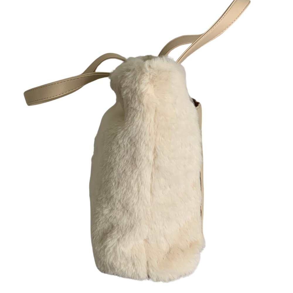 Peanuts Snoopy Fur Tote bag Cream and Beige Small Size - Rare - Picture 6 of 10